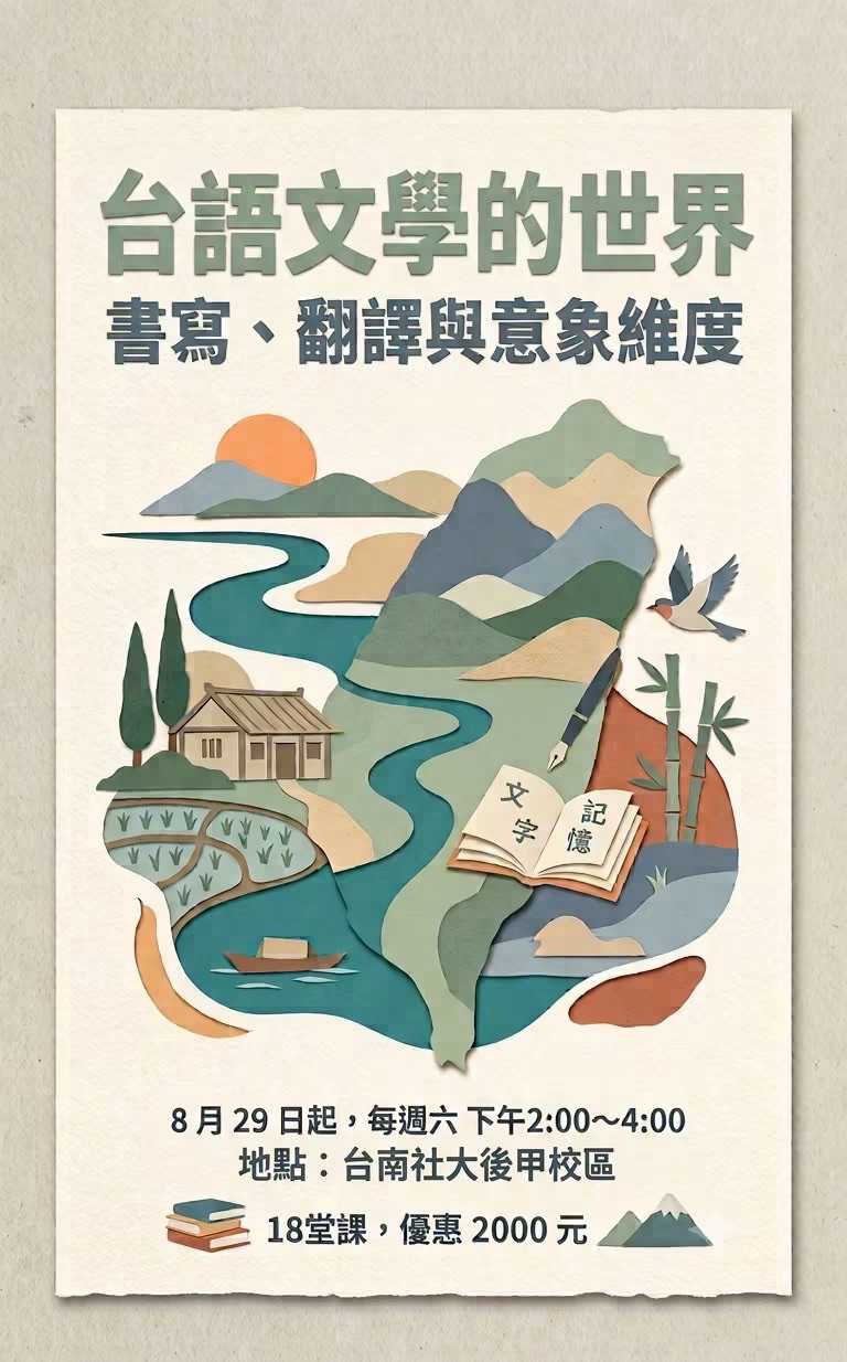 【在文學裡尋覓台語的純粹與溫柔】🌾✨(台語課程)